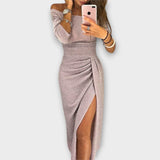 Nela - Elegantné šaty s odhalenými ramenami