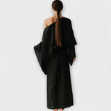 Ľubica - Kimono šaty vyrobené z ľanu a bavlny